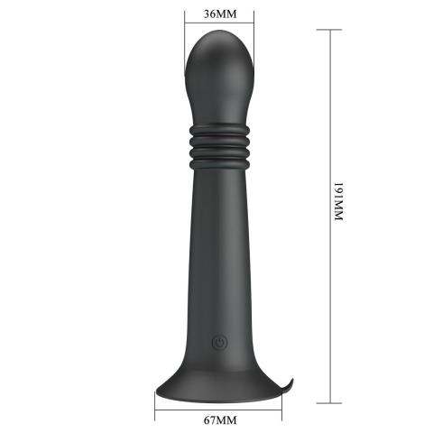 Masażer analny 23 cm z ruchem posuwistym i rotacją | Silikon + przyssawka