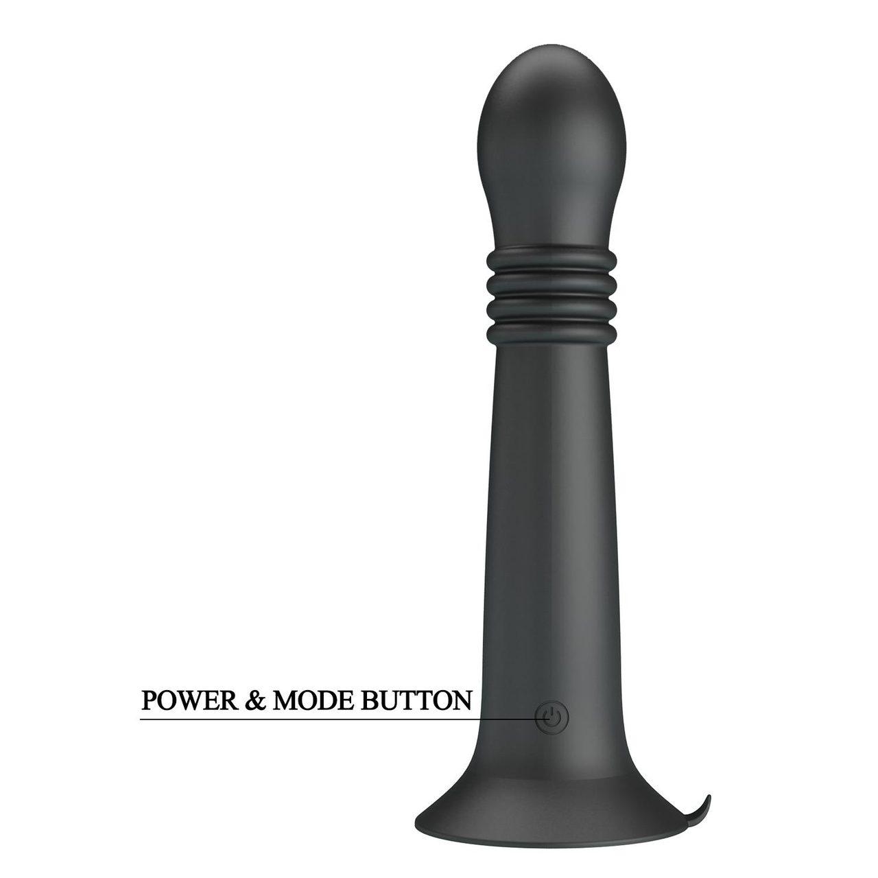 Masażer analny 23 cm z ruchem posuwistym i rotacją | Silikon + przyssawka