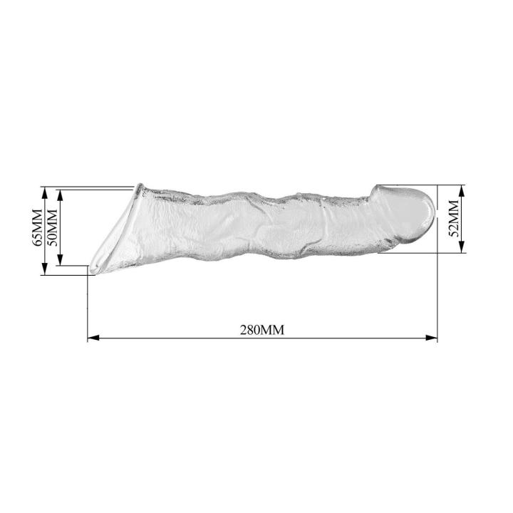 Przezroczysta nakładka przedłużająca na penisa 28 cm | modułowa długość