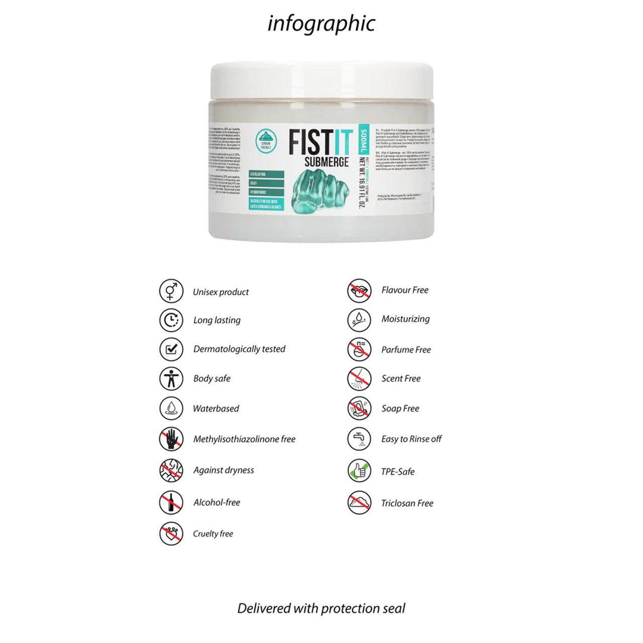 Hydrofobowa wazelina do fisting'u 500 ml | trwały poślizg pod prysznic