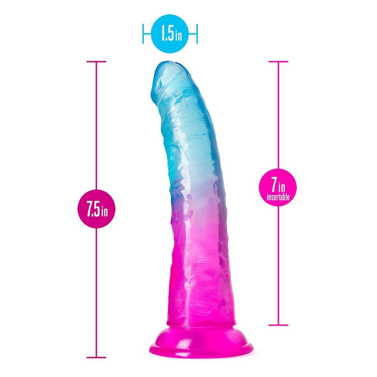 Realistyczne dildo z przyssawką 19 cm | Kolorowy gradient | Loris.pl