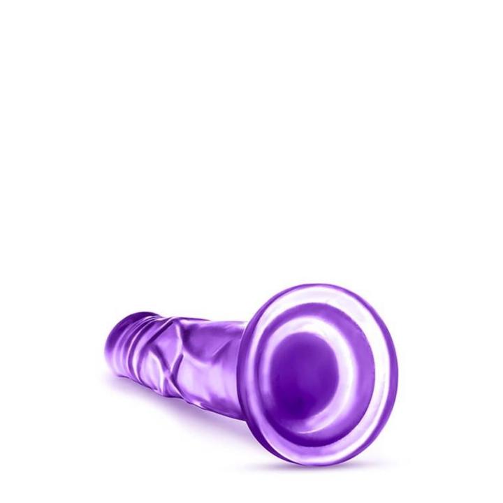 Fioletowe żelowe dildo z przyssawką wąskie realistyczne