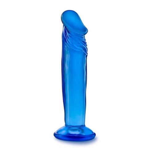 Niebieskie żelowe dildo 15 cm z przyssawką | realistyczna faktura