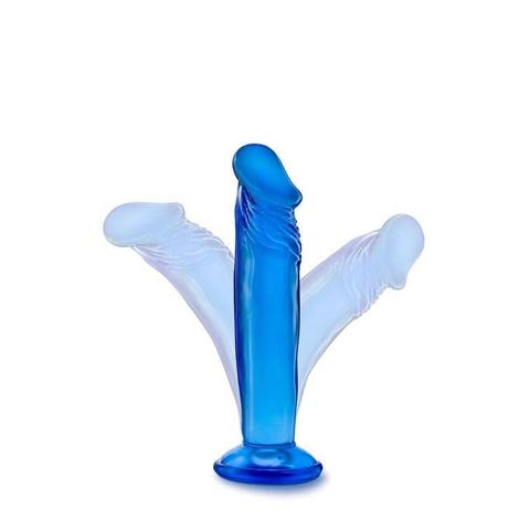 Niebieskie żelowe dildo 15 cm z przyssawką | realistyczna faktura