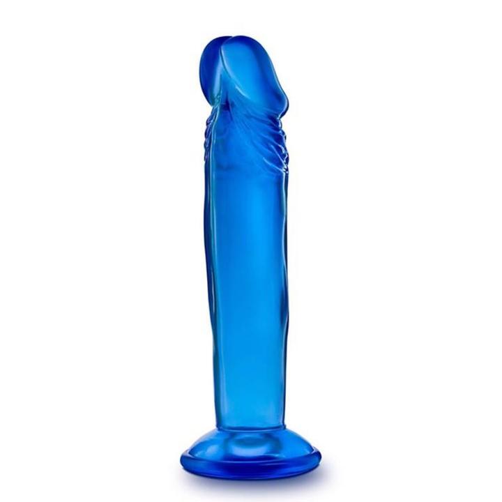 Niebieskie żelowe dildo 15 cm z przyssawką | realistyczna faktura