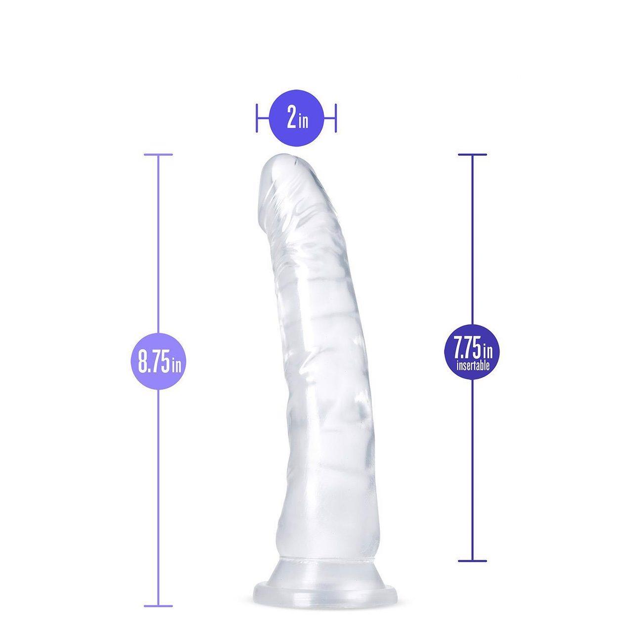 Przezroczyste dildo żelowe 22,2 cm z przyssawką i do punktu G | Loris.pl