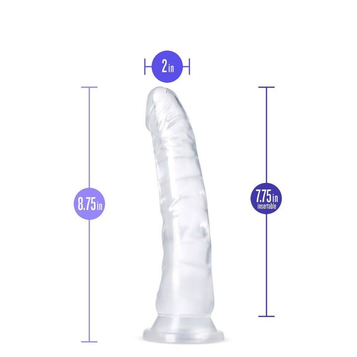 Przezroczyste dildo żelowe 22,2 cm z przyssawką i do punktu G
