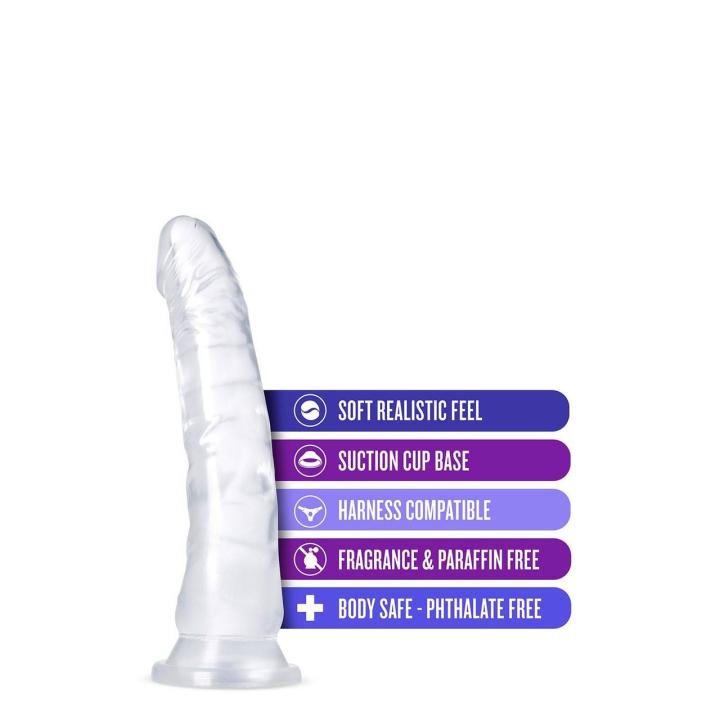 Przezroczyste dildo żelowe 22,2 cm z przyssawką i do punktu G