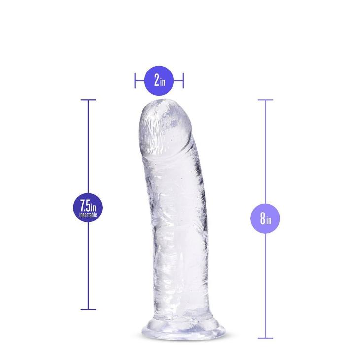 Przezroczyste dildo z przyssawką 20,3 cm | Miękkie TPE | Loris.pl