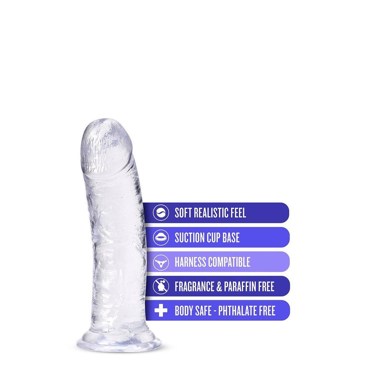 Przezroczyste dildo z przyssawką 20,3 cm | Miękkie TPE | Loris.pl