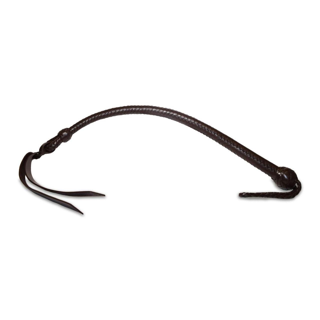 Pleciony skórzany bicz BDSM brązowy – precyzja i kontrola | Loris.pl