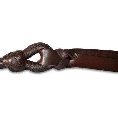 Pleciony skórzany bicz BDSM brązowy – precyzja i kontrola