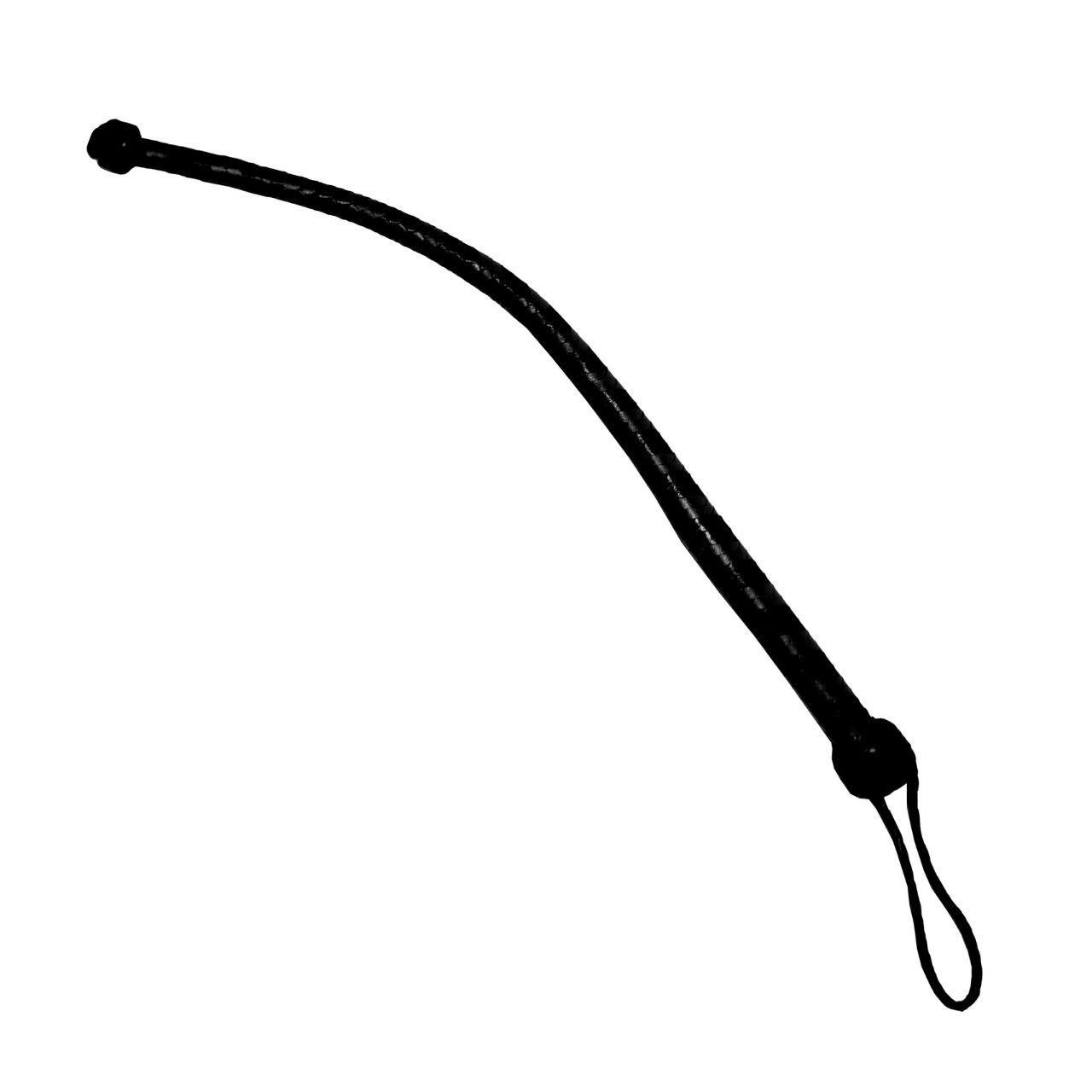 Czarny bicz skórzany BDSM z grubą rękojeścią | Loris.pl
