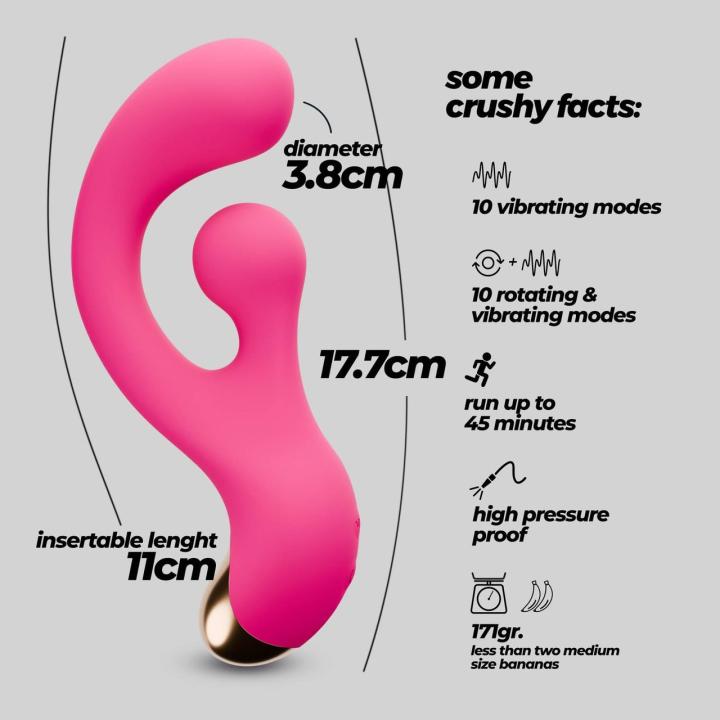 Wibrator króliczek do punktu G z rotacją i wibracjami 17,7 cm