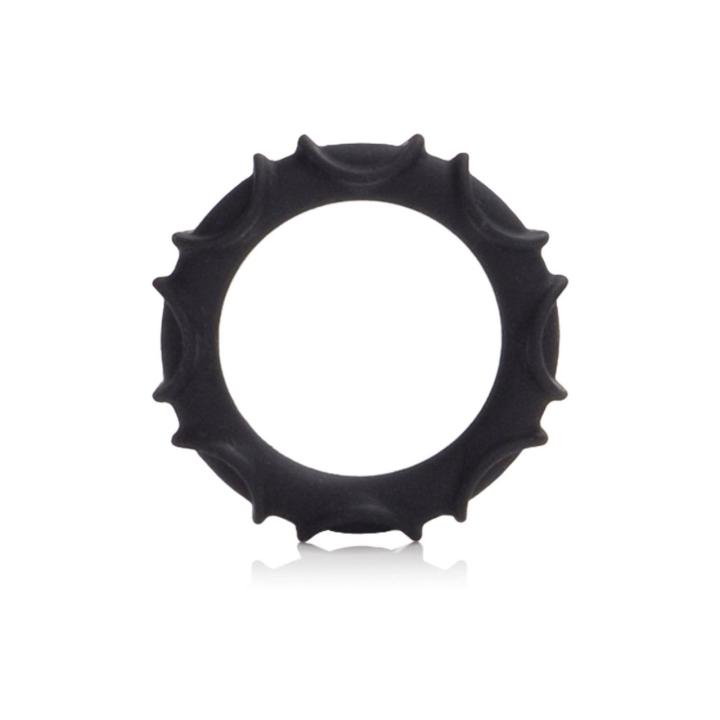 Czarny silikonowy pierścień erekcyjny bez wibracji | Loris.pl