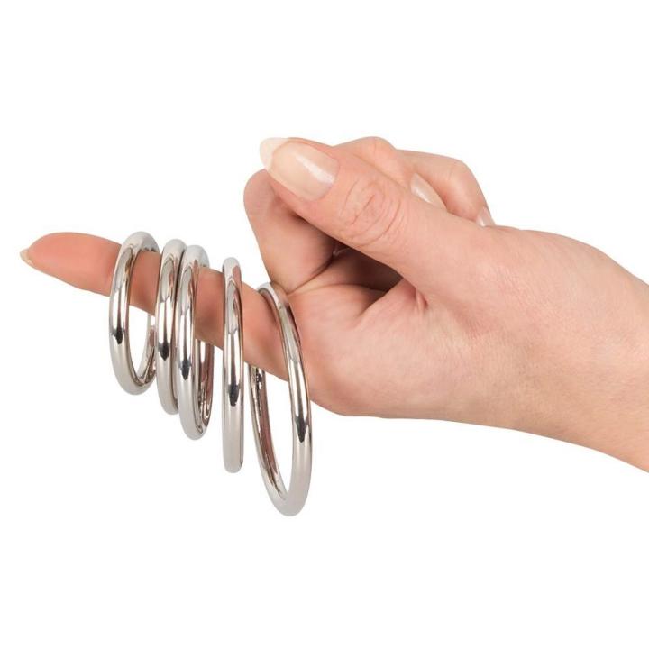 Zestaw 5 metalowych pierścieni erekcyjnych ze stali | Różne rozmiary