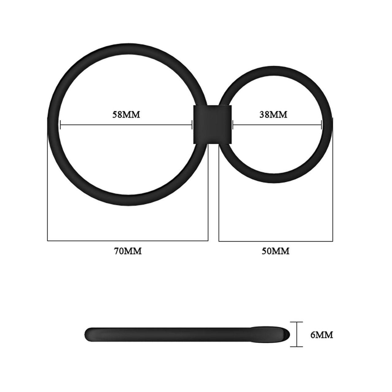 Podwójny pierścień erekcyjny regulowany silikonowy | Loris.pl
