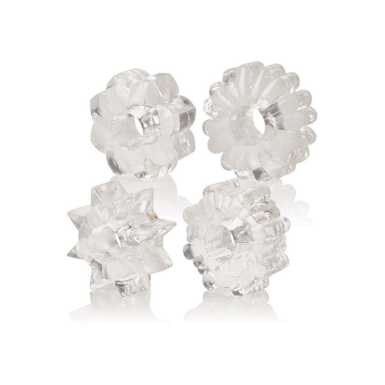 Zestaw 4 transparentnych pierścieni erekcyjnych bez wibracji | Loris.pl