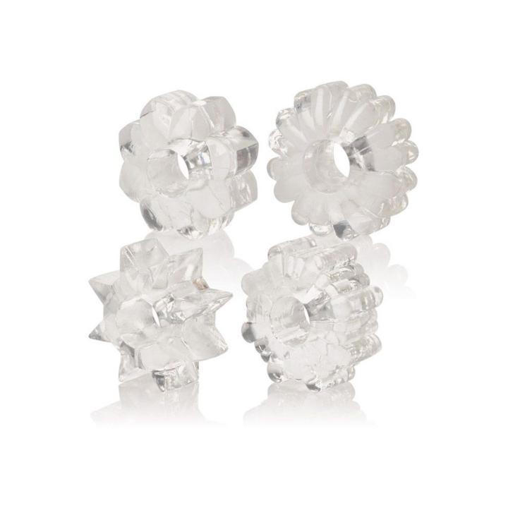 Zestaw 4 transparentnych pierścieni erekcyjnych bez wibracji | Loris.pl