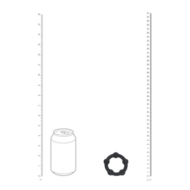 Silikonowy pierścień erekcyjny 30 mm czarny bez wibracji z wypustkami | Loris.pl