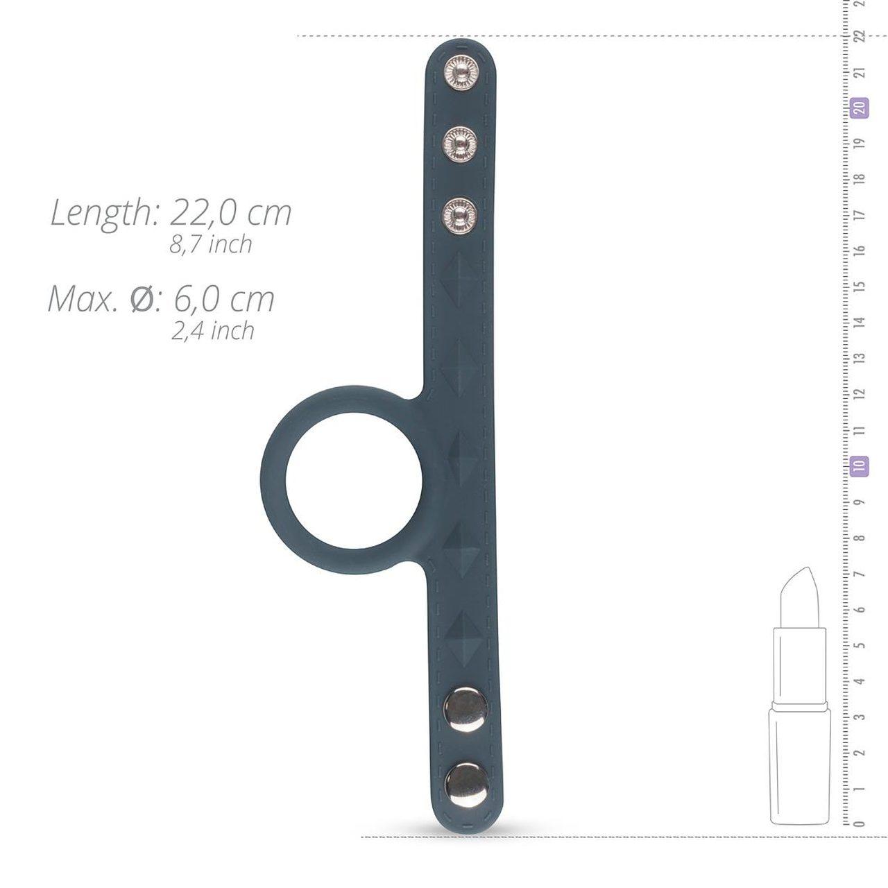 Regulowany pierścień na penisa i jądra l 22 cm | silikon | bez wibracji