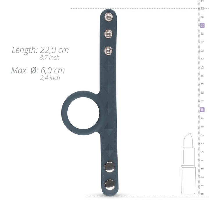 Regulowany pierścień na penisa i jądra l 22 cm | silikon | bez wibracji