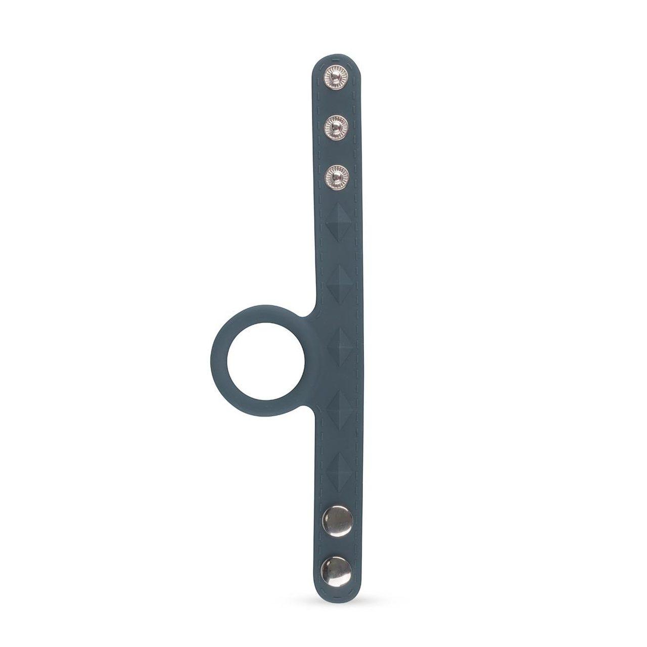 Regulowany pas na penisa i jądra S/M z silikonu – szary | Loris.pl