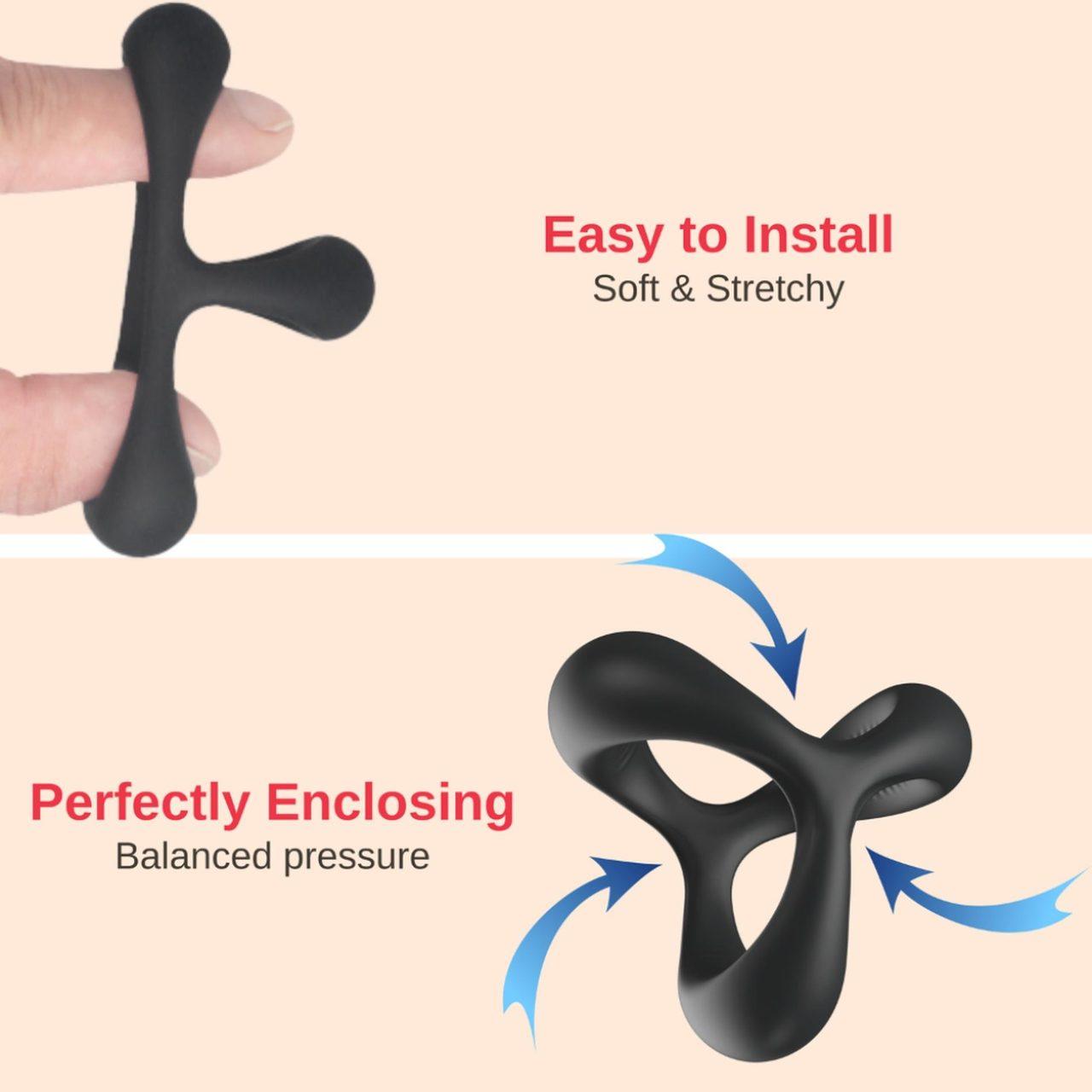 Pierścień erekcyjny 2w1 z silikonu medycznego – 3 rozmiary | Loris.pl