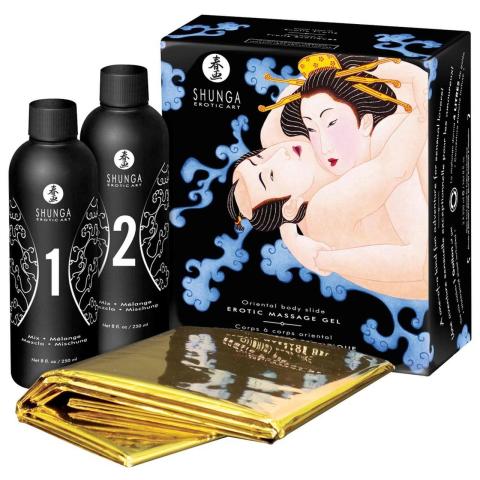 Zestaw do masażu body to body owoce + mata wodoodporna 2x250 ml