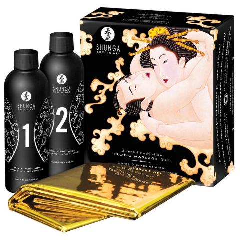 Zestaw do masażu erotycznego Melon Mango 2x250 ml + folia