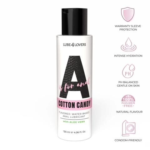 Wodny lubrykant analny wata cukrowa 120 ml | Aloes i długotrwały poślizg