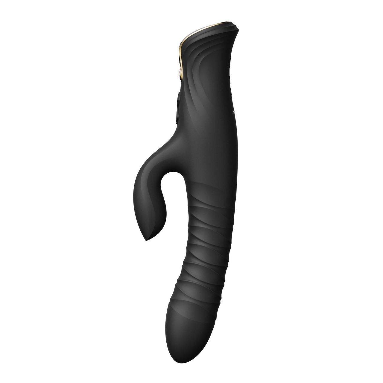 Wibrator króliczek z pchnięciami i podgrzewaniem czarny | Loris.pl