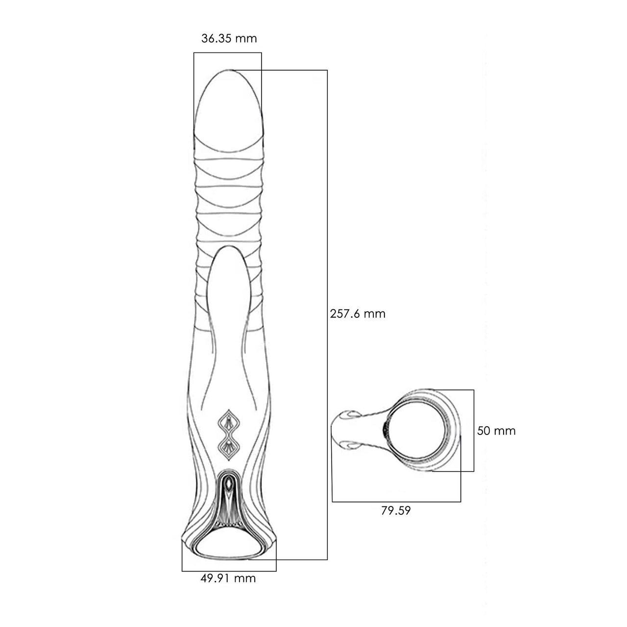 Zielony króliczek z thrustingiem i podgrzewaniem | Wibrator do punktu G