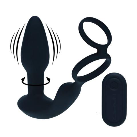 Masażer prostaty z pilotem i pierścieniem | Rotujące koraliki i wibracje