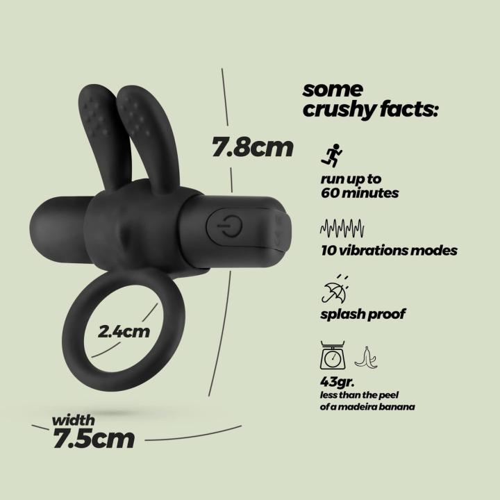 Pierścień erekcyjny z wibracją i bulletem USB | Wodoodporny