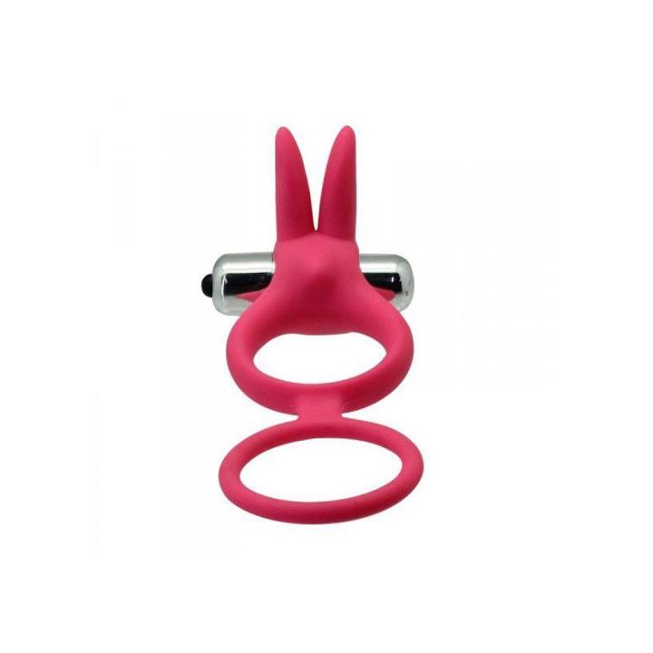 Podwójny pierścień z wibracją i stymulatorem łechtaczki 3,5 cm | Loris.pl