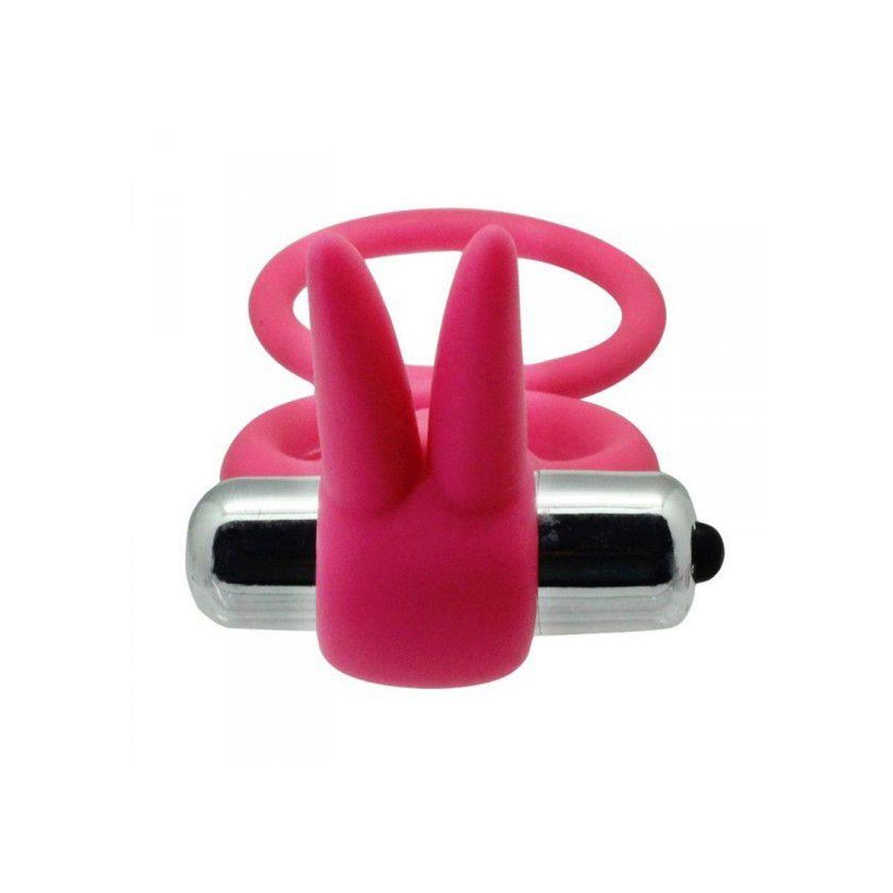 Podwójny pierścień z wibracją i stymulatorem łechtaczki 3,5 cm | Loris.pl