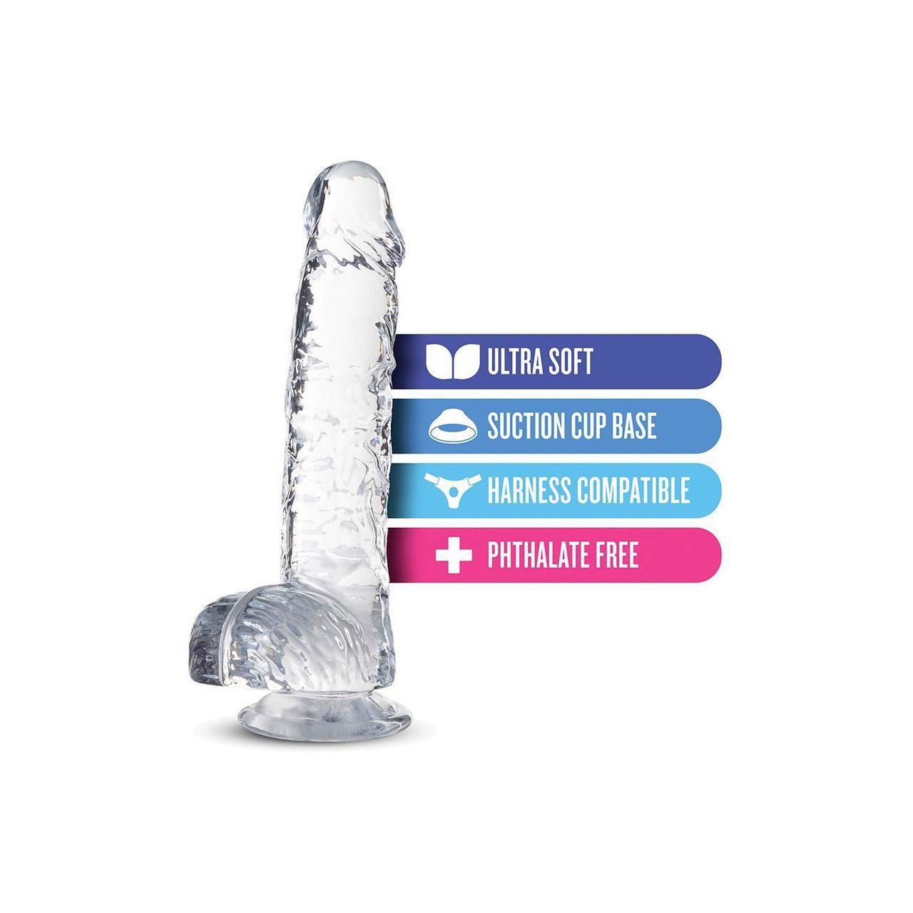 Krystaliczne dildo 15,2 cm z przyssawką i opcją uprzęży | Loris.pl