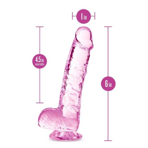 Różowe dildo realistyczne 15,2 cm z przyssawką i do uprzęży