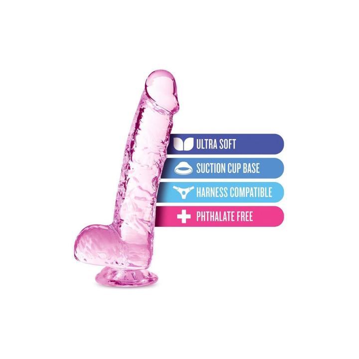 Różowe dildo realistyczne 15,2 cm z przyssawką i do uprzęży