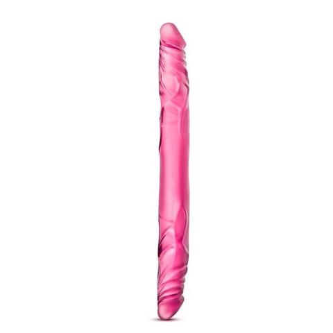 Podwójne dildo 35,6 cm różowe elastyczne – do par i solo