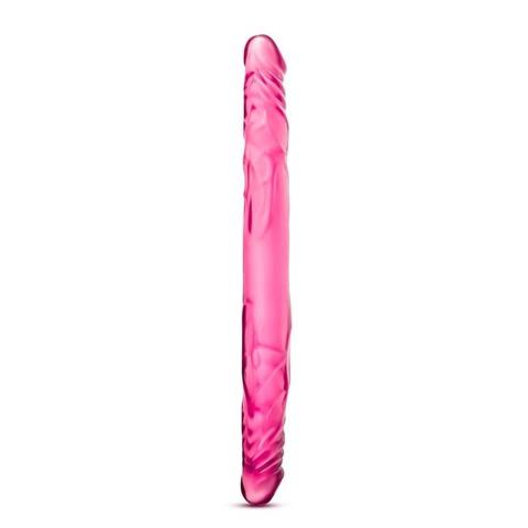 Podwójne dildo 35,6 cm różowe elastyczne – do par i solo