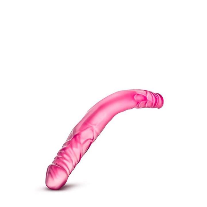Podwójne dildo 35,6 cm różowe elastyczne – do par i solo