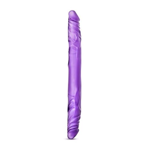 Podwójne dildo 35,0 cm fioletowe – do zabawy w duecie i solo
