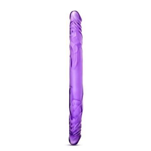Podwójne dildo 35,0 cm fioletowe – do zabawy w duecie i solo