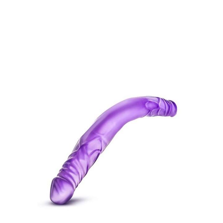 Podwójne dildo 35,0 cm fioletowe – do zabawy w duecie i solo