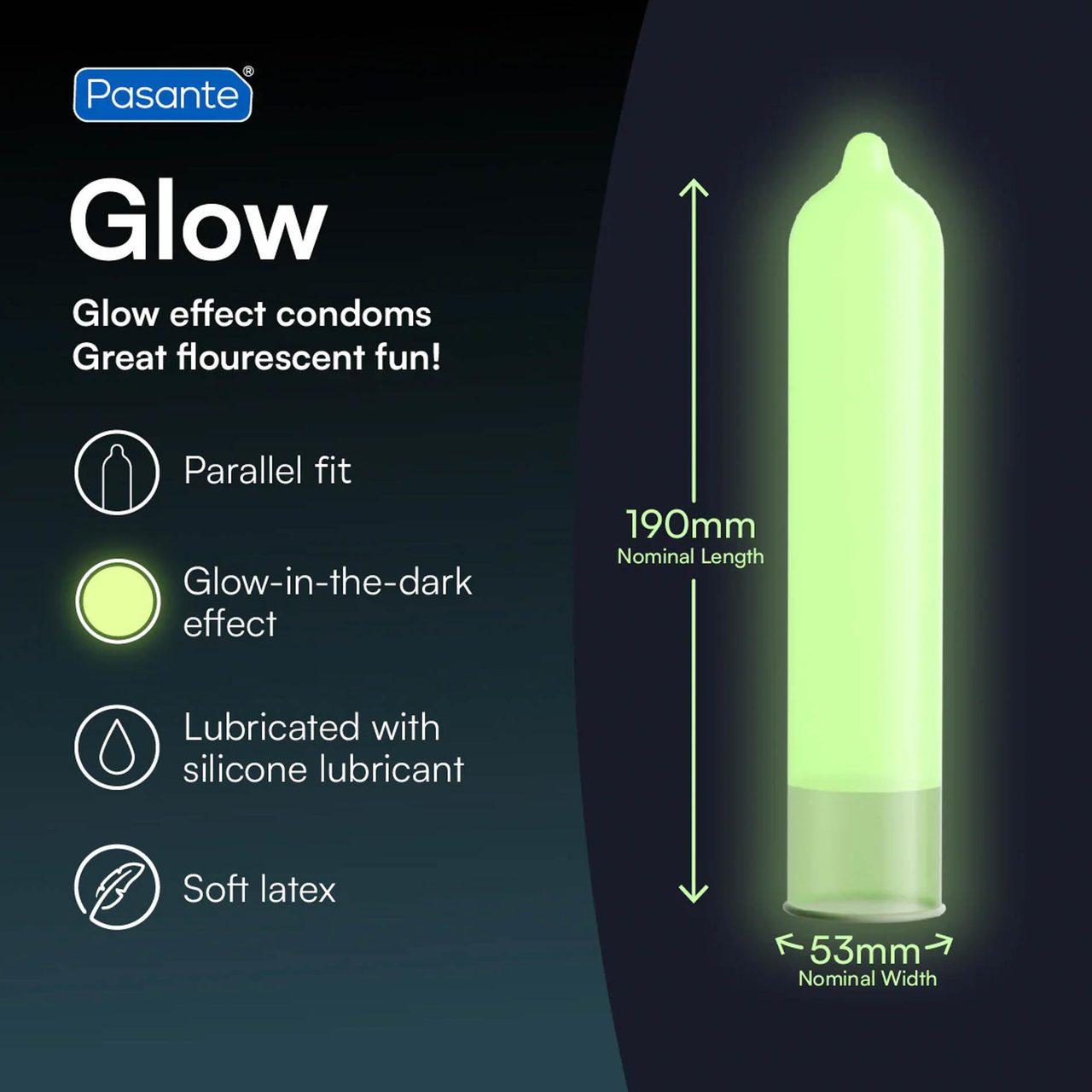 Prezerwatywy świecące w ciemności glow 12 szt. 53 mm | Loris.pl
