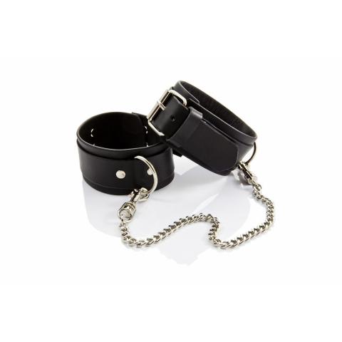 Skórzane kajdanki na nogi z łańcuszkiem 25 cm | BDSM