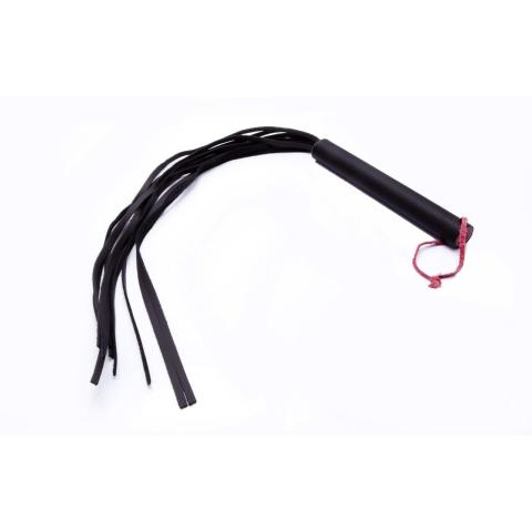 Mały pejcz BDSM ze skóry naturalnej 60 cm czarny