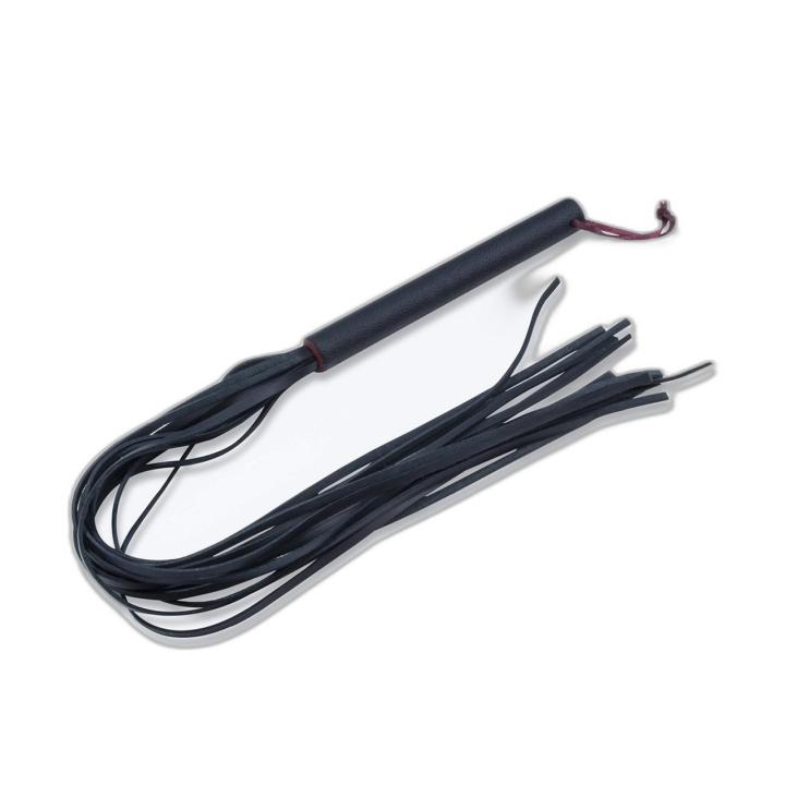 Skórzany pejcz BDSM 80 cm czarny – duży, ręcznie wykonany | Loris.pl